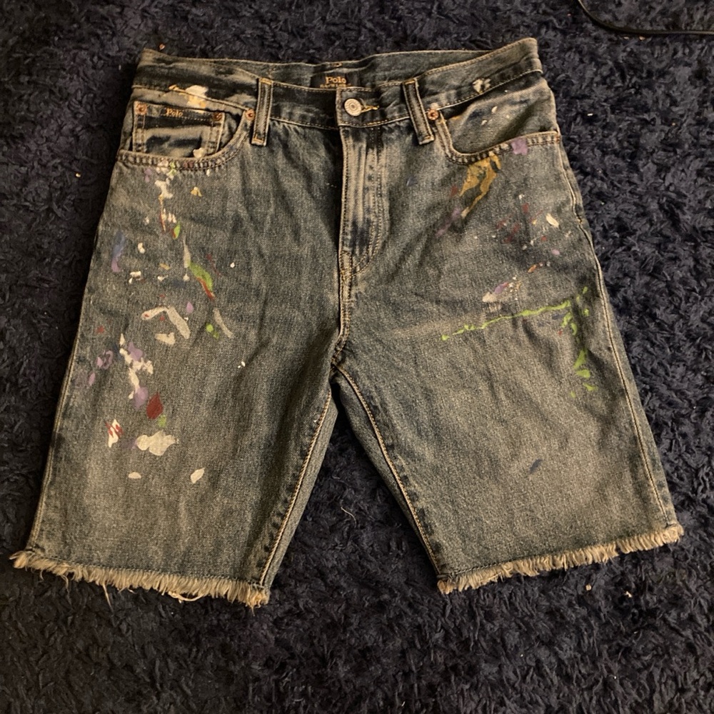 Paint Splatter Polo Ralph Lauren Denim Shorts